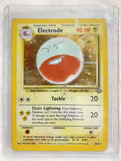 Electrode 2/64 Holo Rare Jungle Set Edition Pokemon Card 1999 WOTC WORN FADED - Image 1