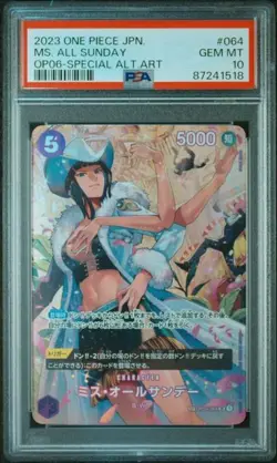 Ms All Sunday SR-SP OP04-064 One Piece Card PSA 10 Nico Robin Japanese - Image 1