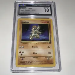 CGC 10 GEM MINT Machop 59/82 1st Edition Team Rocket Pokemon Card Rare - Image 1