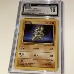 CGC 10 GEM MINT Machop 59/82 1st Edition Team Rocket Pokemon Card Rare - Image 2