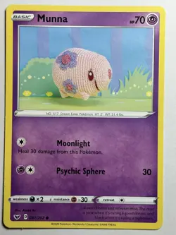 Munna SWSH01: Sword & Shield Base Set 087/202 LP-NM Pokemon card - Image 1