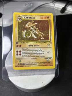 Pokemon TCG Original Fossil Set Kabutops Card 1st Edition Rare Holo 9/62 - Image 2