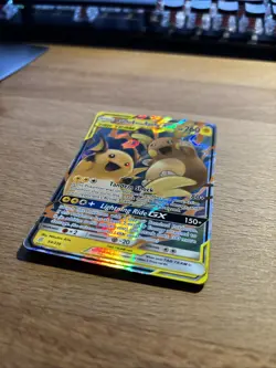 Pokemon GX Unified Minds Alolan Raichu Card 54/236 Ultra Rare SM Holo - Image 3