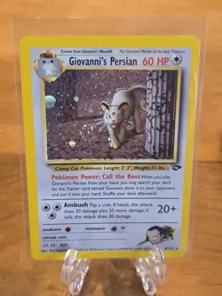 GIOVANNI'S PERSIAN 008/132 Gym Challenge Pokemon Card Holo WOTC NM - Image 4