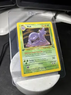 Pokemon Muk TCG Holo Rare Card 13/62 Fossil 1st Edition M/Nm Condition - Image 1