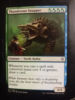 Thunderous Snapper Magic The Gathering Throne Eldraine 215 Hydra Green MTG - Image 1