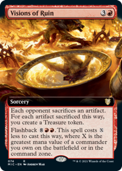 Visions of Ruin - Extended Art x1 - Commander: Innistrad: Midnight Hunt - NM-Min - Image 1