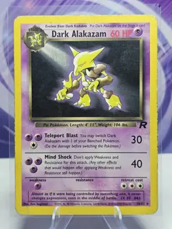 Pokemon Dark Alakazam TCG Non-holo 18/82 Team Rocket Rare HP - Image 1