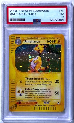 Ampharos Holo Rare PSA 5 EX (2003) Pokemon Aquapolis #H1/H32 E-Reader Series - Image 1