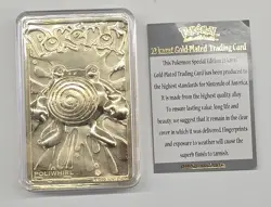 Pokemon Special Edition 23k Gold Plated #61 Poliwhirl Card - Image 1