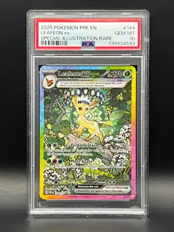 PSA Gem Mint 10- #144 LEAFEON EX SIR- 2025 Pokemon Prismatic Evolutions EN - Image 1