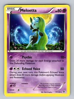 Meloetta - (Boundaries Crossed) 077/149 Rare Deck Exclusives LP - NM Pokemon TC - Image 1
