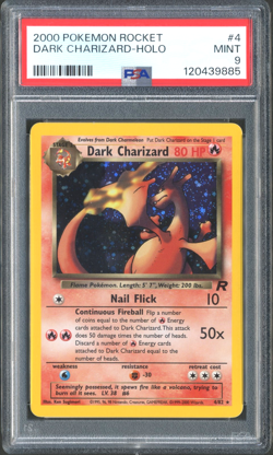 Pokemon TCG: Dark Charizard 4/82 Team Rocket WoTC Holo Rare PSA 9 MINT - Image 1