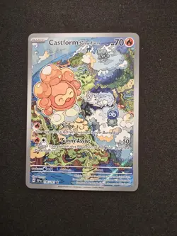 Pokemon Surging Sparks 195/191 Castform Sunny Form Illustrator Rare - Image 1