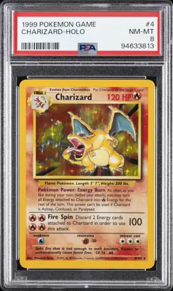 1999 POKEMON GAME #4 CHARIZARD-HOLO PSA 8 - Image 1