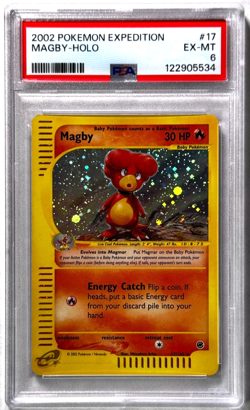 Magby Holo Rare PSA 6 EX-MT (2002) Pokemon Expedition 17/165 E-Reader Series - Image 1