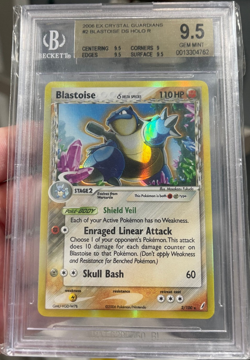 2006 Pokemon EX Crystal Guardians Blastoise Delta Species Holo BGS 9.5 Gem Mint - Image 2