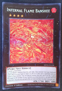 Yugioh! 1x Infernal Flame Banshee MP24-EN120 Prismatic Secret Rare 1st Ed - Image 1