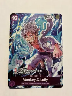 ONE PIECE CARD GAME MONKEY.D.LUFFY P-041 BANDAI CARD GAMES FEST 23-24 WORLD TOUR - Image 1