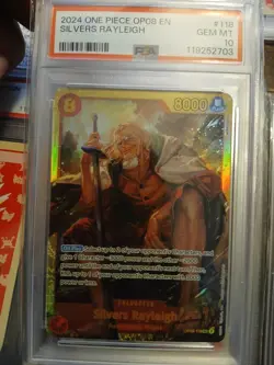 2024 one piece Silvers Rayleigh #118 foil PSA 10 secret rare the Shadow King - Image 3