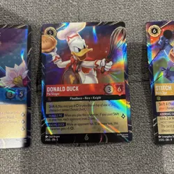 EPCOT Disney Lorcana Magical Places Stitch Rapunzel Donald Duck Promo Cards - Image 3