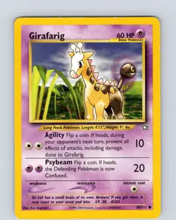 Pokemon TCG Girafarig Neo Genesis 58/111 Unlimited Common Card WOTC Played HP-MP - Image 1