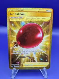 Pokemon TCG Sword & Shield Base Air Balloon Card 213/202 Secret Rare Gold LP - Image 1