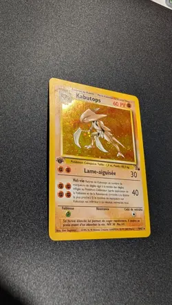 Pokemon 1st Edition Kabutops Holo Rare Unlimited Card 9/62 Fossil, FRENCH, LP - Image 3