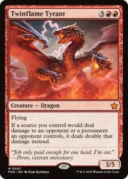 MTG English Twinflame Tyrant NM Normal Foundations - Image 1