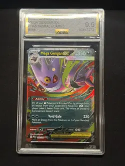 AGS 9.5 MINT+ Mega Gengar Ex 056/094 HOLO RARE Phantasmal Flames Pokemon Card - Image 5