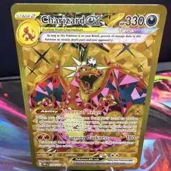 Pokemon TCG CHARIZARD EX Obsidian Flames Card 228/197 Gold Holo - Image 4