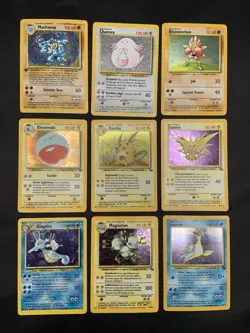 Vintage Holo Rare Pokemon Cards WOTC 1999 Base Set, Jungle, Fossil MP/HP Raichu - Image 1