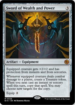 MTG Sword of Wealth and Power BIG NM Mythic Artifact Equipment 26 The Big Score - Image 1