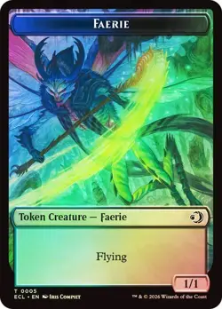 Foil Goblin/Faerie Token, Lorwyn Eclipsed Token, MTG, 1 pack, Magic - Image 1