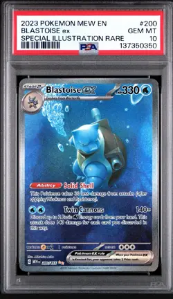 2023 POKEMON MEW EN-151 SPECIAL ILLUSTRATION RARE SIR #200 BLASTOISE ex PSA 10 - Image 1