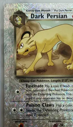 2002 Pokemon Legendary Collection Dark Persian Reverse Holo #6/110 LP/MP - Image 2