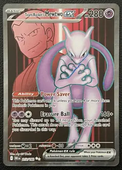 Team Rocket's Mewtwo EX 213/182 Ultra Rare Destined Rivals Pokemon TCG - Image 1