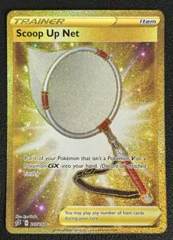 Scoop Up Net 207/192 Rebel Clash Gold Secret Rare Pokemon TCG Card NM - Image 1