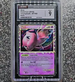 2010 Pokemon Triumphant #97/102 Mew [PRIME] Holo CGC MINT 9 - Image 1