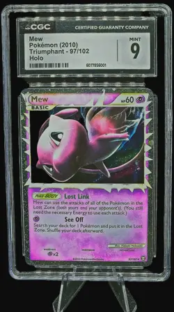 2010 Pokemon Triumphant #97/102 Mew [PRIME] Holo CGC MINT 9 - Image 4