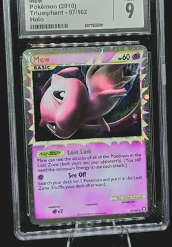 2010 Pokemon Triumphant #97/102 Mew [PRIME] Holo CGC MINT 9 - Image 5