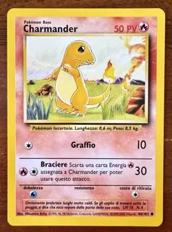 1999 Pokemon Base Set [Italian] - Charmander 46/102 - Vintage NM Condition - Image 1