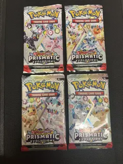 Pokemon TCG - Prismatic Evolutions Booster Packs (x4) Full Art Set SEALED - Image 1