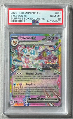 Pokemon Prismatic Evolutions Sylveon ex 041/131 Surprise Box Stamped PSA 10 - Image 1