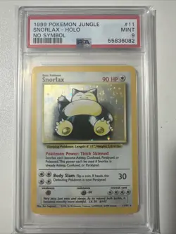 1999 Pokemon Jungle Unlimited SNORLAX - Holo Rare NO SYMBOL ERROR #11/64 Psa 9 - Image 1
