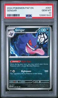 2024 POKEMON PAF EN-PALDEAN FATES #057 GENGAR PSA 10 - Image 1