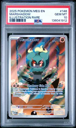 2025 POKEMON MEG EN-MEGA EVOLUTION ILLUSTRATION RARE #146 MARSHADOW PSA 10 - Image 1