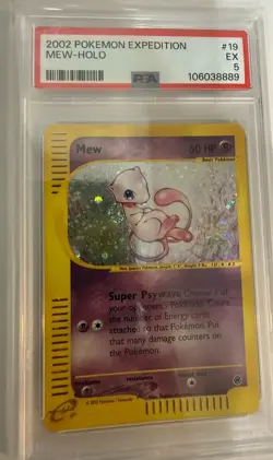 2002 Pokemon Expedition Mew #19 Excellent PSA 5 w/ Beautiful Swirl - Image 3