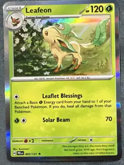 Pokemon, Leafeon, Holo, #005/131, Prismatic Evolutions Holo, - Image 1