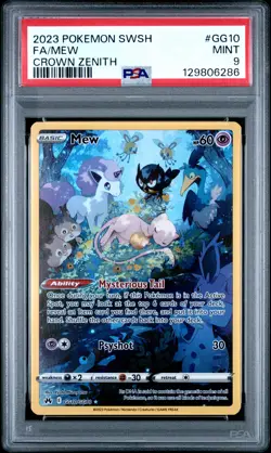 2023 POKEMON SWORD & SHIELD CROWN ZENITH #GG10 FULL ART/MEW PSA 9 - Image 1